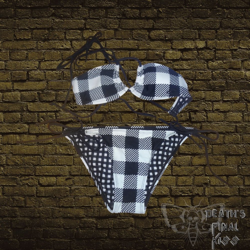 O'neill Buffalo Plaid Checkers String Bikini Xs/S… - image 1